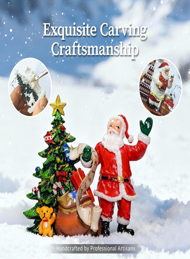 كرة ثلجية موسيقية على شكل بابا نويل - كرات ثلجية بلاستيكية مضيئة لعيد الميلاد مزودة بأضواء LED وبريق متلألئ، مزينة بشخصية بابا نويل مرسومة يدويًا تعزف 8 أغاني احتفالية، هدية للكبار والصغار - Image 3